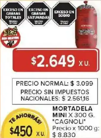 Carrefour Cagnoli mortadela mini oferta