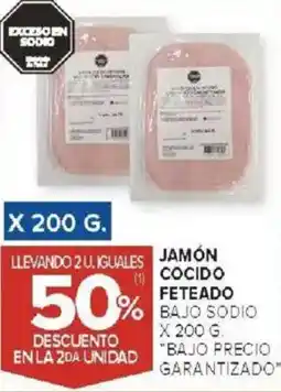 Carrefour Bajo precio garantizado jamón cocido feteado oferta