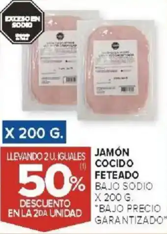 Carrefour Bajo precio garantizado jamón cocido feteado oferta