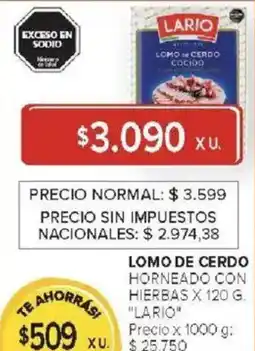Carrefour Lario lomo de cerdo horneado con hierbas oferta