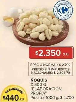 Carrefour Elaboración propia ñoquis oferta