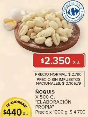 Carrefour Elaboración propia ñoquis oferta