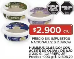 Carrefour Carrefour hummus clásico/ con aceite de oliva / de ajo oferta