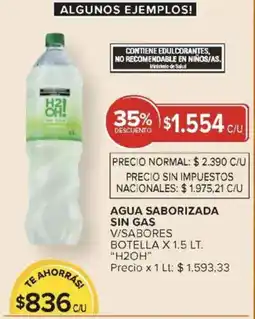 Carrefour H2OH agua saborizada sin gas v/sabores botella oferta