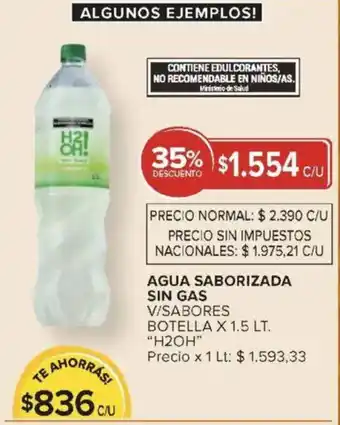 Carrefour H2OH agua saborizada sin gas v/sabores botella oferta