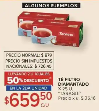 Carrefour Taragüi té filtro diamantado oferta