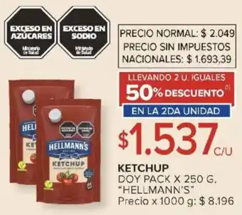 Carrefour Hellmann's ketchup doy pack oferta