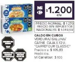 Carrefour Carrefour classic caldo en cubos verdura gallina/ carne caja oferta