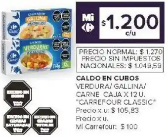 Carrefour Carrefour classic caldo en cubos verdura gallina/ carne caja oferta