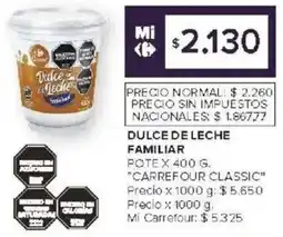 Carrefour Carrefour classic dulce de leche familiar pote oferta