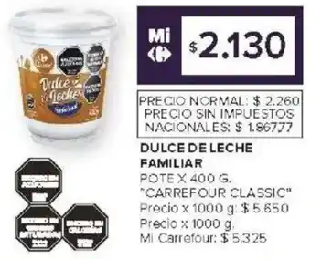 Carrefour Carrefour classic dulce de leche familiar pote oferta