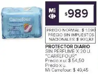 Carrefour Carrefour protector diario sin perfume oferta