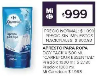 Carrefour Carrefour essential apresto para ropa doy pack oferta