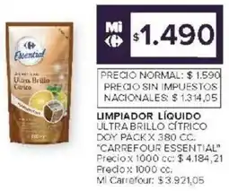 Carrefour Carrefour essential limpiador líquido ultra brillo cítrico doy pack oferta