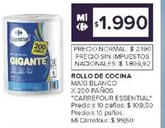 Carrefour Carrefour essential rollo de cocina maxi blanco oferta