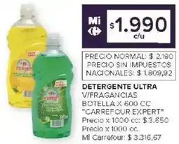 Carrefour Carrefour expert detergente ultra v/fragancias botella oferta