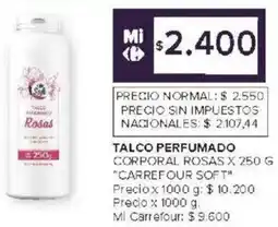 Carrefour Carrefour soft talco perfumado corporal rosas oferta