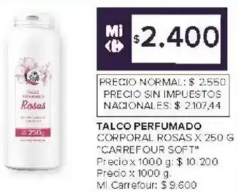 Carrefour Carrefour soft talco perfumado corporal rosas oferta