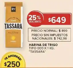 Carrefour Tassara harina de trigo tipo 000 oferta