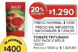Carrefour Alco tomate triturado doy pack oferta