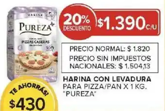 Carrefour Pureza harina con levadura para pizza/pan oferta