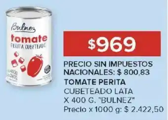 Carrefour Bulnez tomate perita cubeteado lata oferta