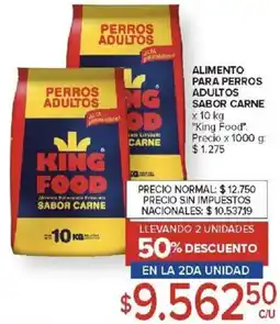 Carrefour King food alimento para perros adultos sabor carne oferta