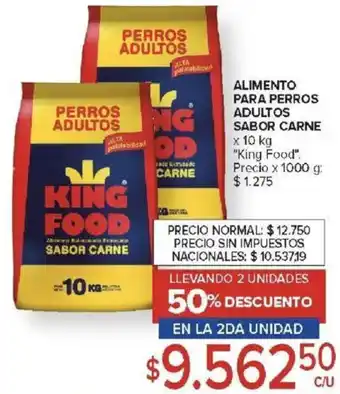 Carrefour King food alimento para perros adultos sabor carne oferta