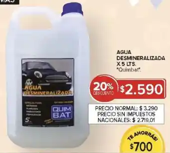 Carrefour Quimbat agua desmineralizada oferta
