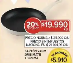 Carrefour Sartén gris mate y crema oferta