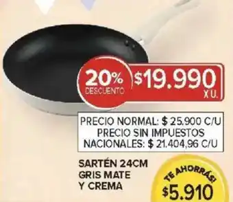Carrefour Sartén gris mate y crema oferta