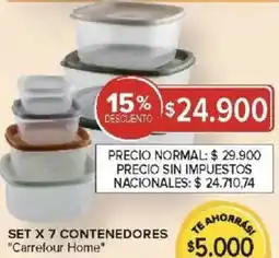 Carrefour Carrefour home set x 7 contenedores oferta