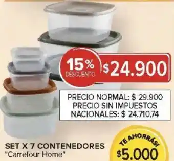Carrefour Carrefour home set x 7 contenedores oferta
