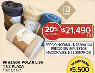 Carrefour Tex basic frazada polar lisa oferta