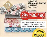 Carrefour Tex home juego de sábanas oferta