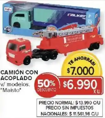 Carrefour Maisto camión con acoplado v/ modelos oferta
