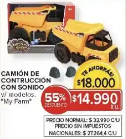 Carrefour My farm camión de contrucción con sonido v/ modelos oferta