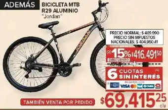 Carrefour Jordan además bicicleta MTB R29 aluminio oferta
