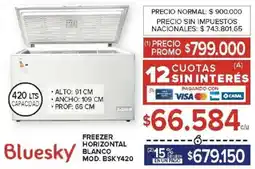 Carrefour Bluesky freezer horizontal blanco oferta