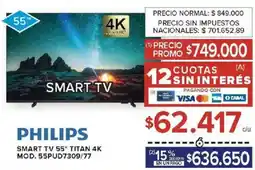 Carrefour Philips smart tv 55" oferta