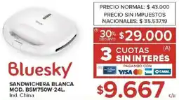 Carrefour Bluesky sandwichera blanca oferta