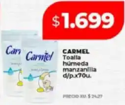 Supermayorista Vital Carmel toalla húmeda manzanilla oferta