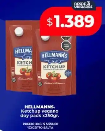 Supermayorista Vital HELLMANN'S Ketchup vegano doy pack oferta