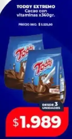 Supermayorista Vital Toddy extremo cacao con vitaminas oferta