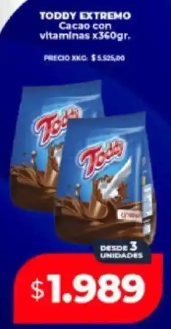 Supermayorista Vital Toddy extremo cacao con vitaminas oferta