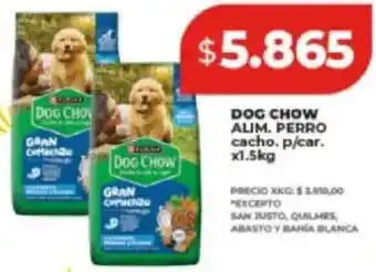 Supermayorista Vital Purina dog chow alim. perro cacho. p/car. oferta