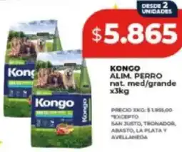 Supermayorista Vital Kongo alim. perro nat. med/grande oferta