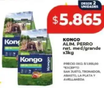 Supermayorista Vital Kongo alim. perro nat. med/grande oferta