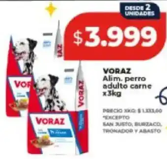 Supermayorista Vital Voraz alim. perro adulto carne oferta