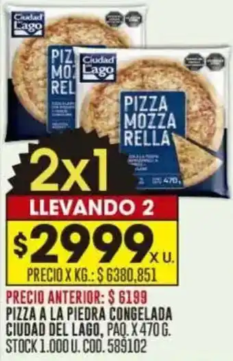 Coto Pizza a la piedra congelada ciudad del lago oferta